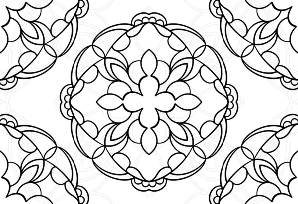 Мандала Декоративный Элемент Орнаментальная Композиция Орнамент Рисунок Вручную Рисунок Рисунок — стоковый вектор