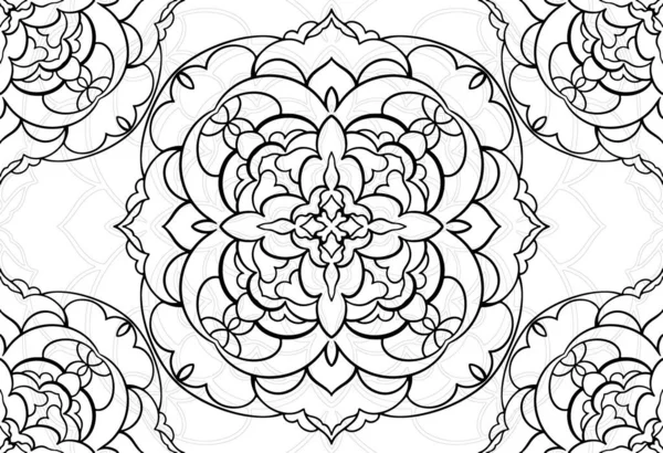 Mandala Decorative Element Ornamental Composition Ornament Freehand Drawing Pattern Print — Stock Vector