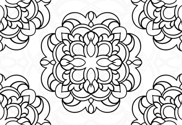Mandala Dekorativní Prvek Ornamentální Kompozice Ornament Freehand Kreslení Vzor Tisk Stock Vektory
