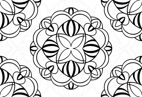 Mandala Dekorativní Prvek Ornamentální Kompozice Ornament Freehand Kreslení Vzor Tisk Vektorová Grafika