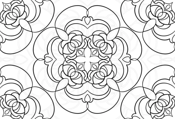 Mandala Dekorativní Prvek Ornamentální Kompozice Ornament Freehand Kreslení Vzor Tisk Royalty Free Stock Ilustrace