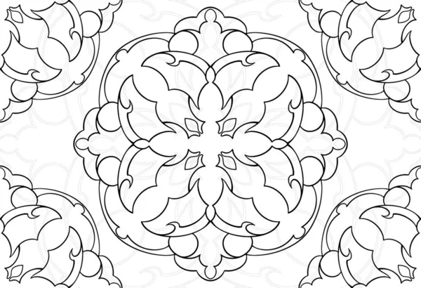 Mandala Dekorativní Prvek Ornamentální Kompozice Ornament Freehand Kreslení Vzor Tisk Royalty Free Stock Ilustrace