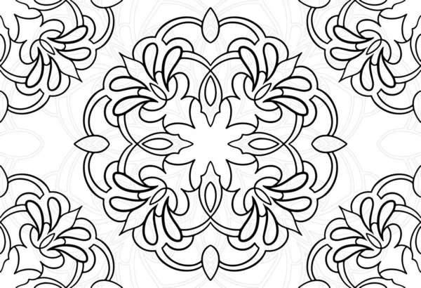 Mandala Dekorativní Prvek Ornamentální Kompozice Ornament Freehand Kreslení Vzor Tisk Royalty Free Stock Vektory