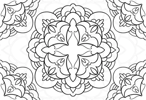 Mandala Dekorativní Prvek Ornamentální Kompozice Ornament Freehand Kreslení Vzor Tisk Vektorová Grafika