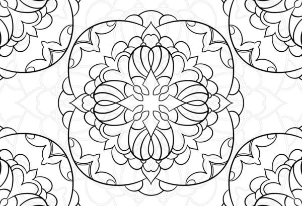 Mandala Dekorativní Prvek Ornamentální Kompozice Ornament Freehand Kreslení Vzor Tisk Stock Vektory