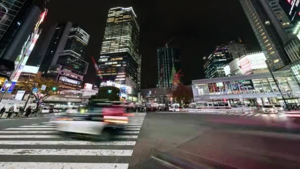 Токио Япония Ноября 2022 Года Промежуток Времени Автомобильном Транспорте Толпа — стоковое видео