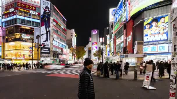 Токіо Японія Nov 2022 Пропуск Часу Автомобільного Транспорту Люди Товпи — стокове відео