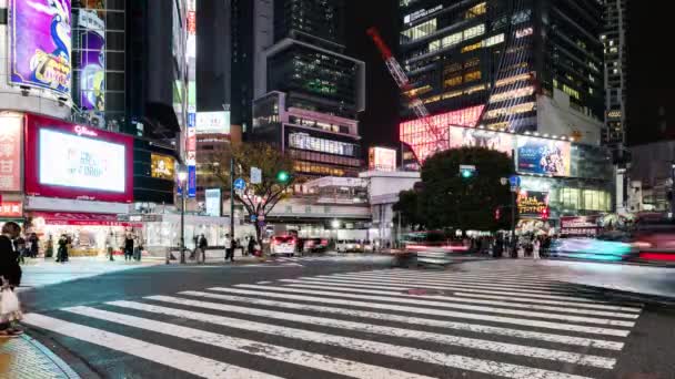 Tokio Japan Nov 2022 Tijdsverloop Van Het Autoverkeer Menigte Mensen — Stockvideo