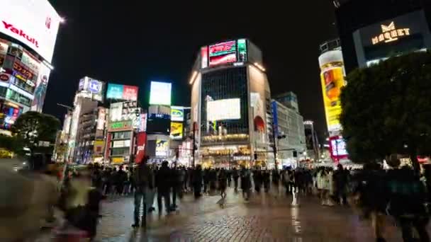 Tokyo Japan Dec 2022 Night Hyper Lapse Timelapse Crowded People — Vídeo de Stock