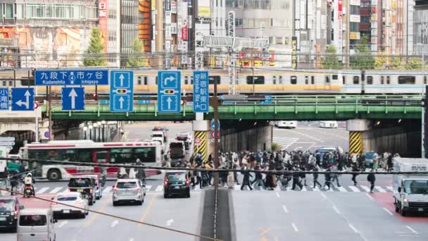 Tokyo Japan Dec 2022 Car Traffic Transportation Road Subway Train — Stockvideo