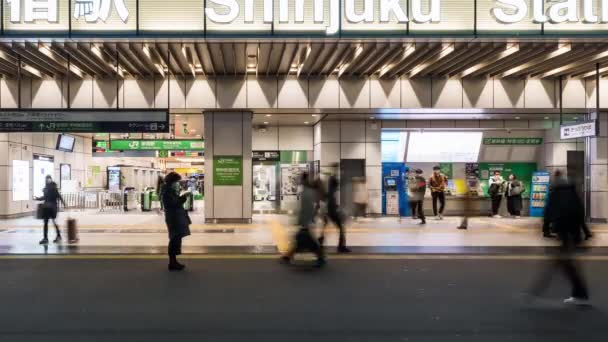 Tokio Japonia Grudnia 2022 Upływ Czasu Japończyków Tłum Azjatyckich Dojeżdżających — Wideo stockowe