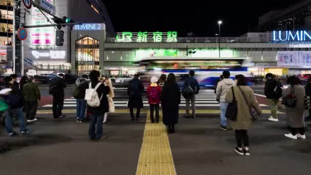 Tokio Japan Dezember 2022 Zeitraffer Des Autoverkehrs Japaner Menschenmassen Asiatischer — Stockvideo