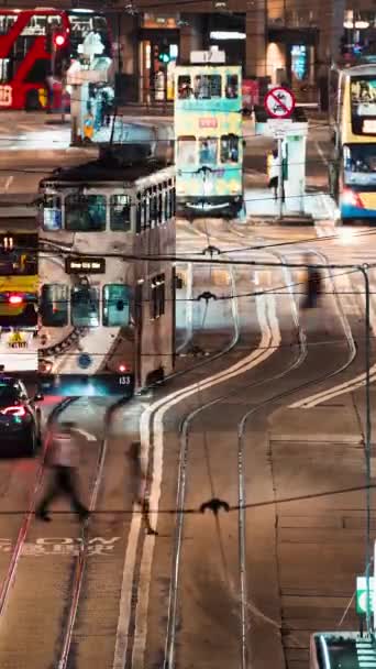 Central Hong Kong Giugno 2023 Time Lapse Verticale Auto Autobus — Video Stock