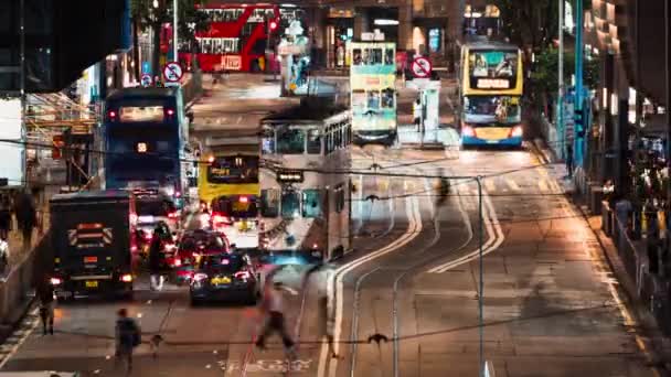 Central Hong Kong Junio 2023 Time Lapse Car Bus Taxi — Vídeo de stock
