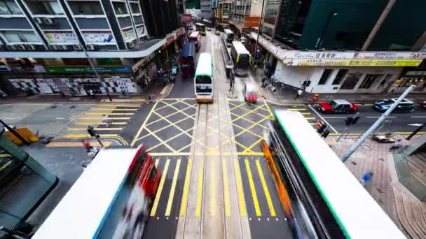 Central Hong Kong Június 2023 Timelapse Asian People Walk Zebra — Stock videók