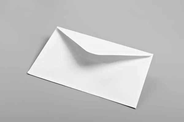 Witte Enveloppe Model Blanco Sjabloon Geïsoleerde Achtergrond — Stockfoto