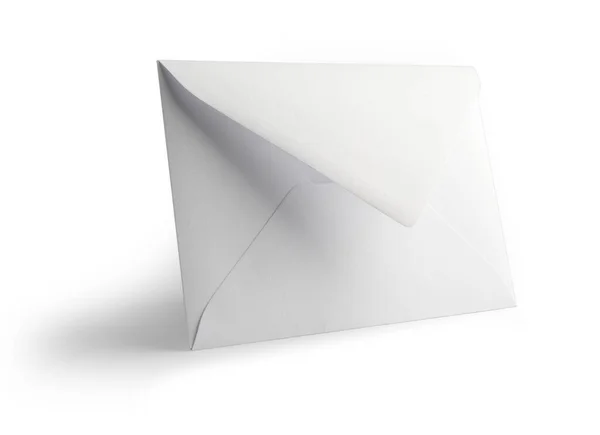 Boş Beyaz Zarf Izole Edildi Maket — Stok fotoğraf