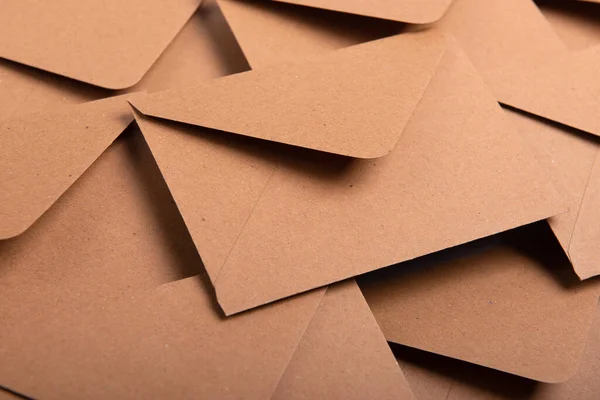 Enveloppes Papier Kraft Gros Plan Maquettes — Photo