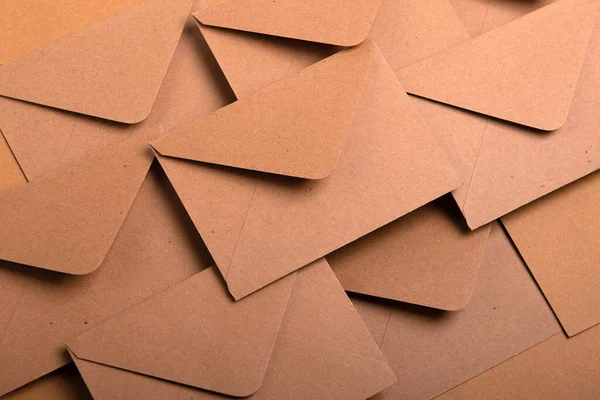 Enveloppes Papier Kraft Gros Plan Maquettes — Photo