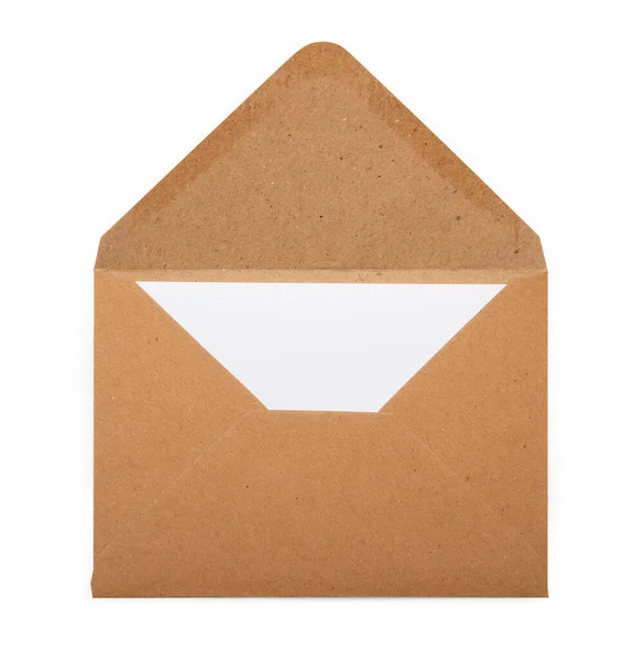 Φάκελος Για Γράμματα Λευκό Φύλλο Επίπεδη Ένα Σημείωμα — Φωτογραφία Αρχείου