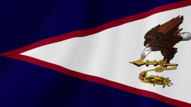 Amerikan Samoa Sallanan Bayrağı. Gerçekçi Bayrak Animasyonu. Kusursuz Döngü Arkaplanı.