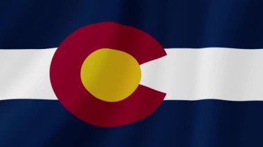 Colorado Eyaleti El Sallama Bayrağı. Gerçekçi Bayrak Animasyonu. Kusursuz Döngü Arkaplanı.