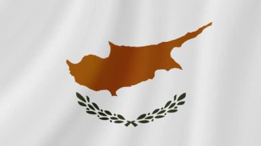 Kıbrıs Bayrağı Dalgalanıyor. Gerçekçi Bayrak Animasyonu. Kusursuz Döngü Arkaplanı.