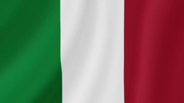 İtalya Sallanan Bayrak. Gerçekçi Bayrak Animasyonu. Kusursuz Döngü Arkaplanı.