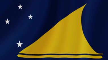 Tokelau Sallanan Bayrak. Gerçekçi Bayrak Animasyonu. Kusursuz Döngü Arkaplanı.