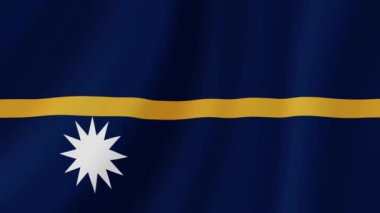 Nauru Sallanan Bayrak. Gerçekçi Bayrak Animasyonu. Kusursuz Döngü Arkaplanı.