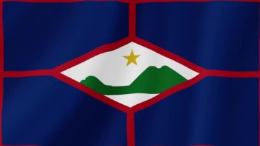 Sint Eustatius Sallanan Bayrak. Gerçekçi Bayrak Animasyonu. Kusursuz Döngü Arkaplanı.