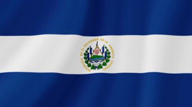 El Salvador bayrağı sallıyor. Gerçekçi Bayrak Animasyonu. Kusursuz Döngü Arkaplanı.