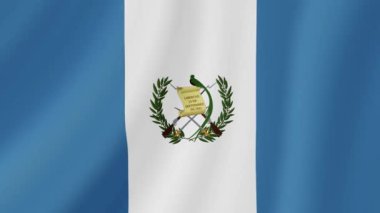Guatemala Sallanan Bayrağı. Gerçekçi Bayrak Animasyonu. Kusursuz Döngü Arkaplanı.
