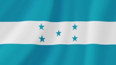 Honduras Sallanan Bayrağı. Gerçekçi Bayrak Animasyonu. Kusursuz Döngü Arkaplanı.