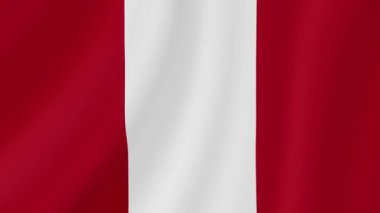Peru Sallanan Bayrak. Gerçekçi Bayrak Animasyonu. Kusursuz Döngü Arkaplanı.