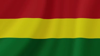 Bolivya bayrağı sallıyor. Gerçekçi Bayrak Animasyonu. Kusursuz Döngü Arkaplanı.