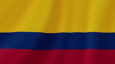 Kolombiya Sallanan Bayrağı. Gerçekçi Bayrak Animasyonu. Kusursuz Döngü Arkaplanı.