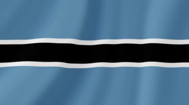 Botswana Sallanan Bayrak. Gerçekçi Bayrak Animasyonu. Kusursuz Döngü Arkaplanı.