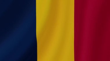 Chad Sallanan Bayrak. Gerçekçi Bayrak Animasyonu. Kusursuz Döngü Arkaplanı.