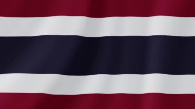 Tayland Sallanan Bayrağı. Gerçekçi Bayrak Animasyonu. Kusursuz Döngü Arkaplanı.