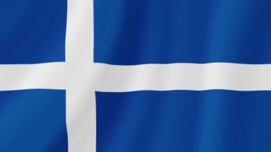 Shetland Dalgalanan Bayrak. Gerçekçi Bayrak Animasyonu. Kusursuz Döngü Arkaplanı.