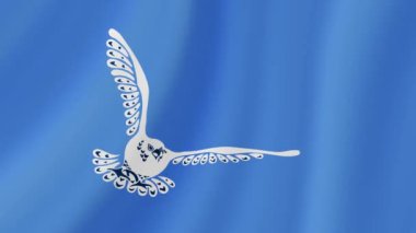 Inuvialuit Sallanan Bayrak. Gerçekçi Bayrak Animasyonu. Kusursuz Döngü Arkaplanı.