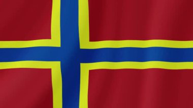 Orkney Dalgalanan Bayrak. Gerçekçi Bayrak Animasyonu. Kusursuz Döngü Arkaplanı.