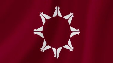 Pine Ridge Sallanan Bayrak. Gerçekçi Bayrak Animasyonu. Kusursuz Döngü Arkaplanı.