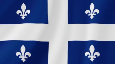 Quebec Sallanan Bayrak. Gerçekçi Bayrak Animasyonu. Kusursuz Döngü Arkaplanı.