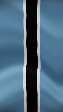 Dikey yönelimde Botswana Dalgalanan Bayrağı. Gerçekçi Bayrak Animasyonu. Kusursuz Döngü Arkaplanı.