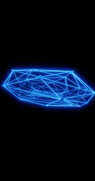 Animation Connection Neon Laser Finished Lines Dots Set Plexus Geometry — Stock video