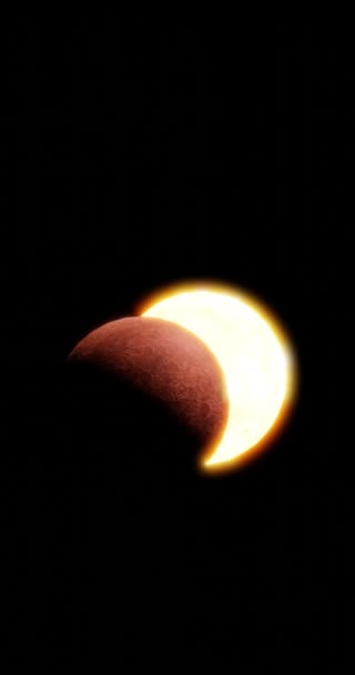Eclipsa Soarelui Faza Inelară Lunii Aliniază Între Pământ Soare Formând — Videoclip de stoc