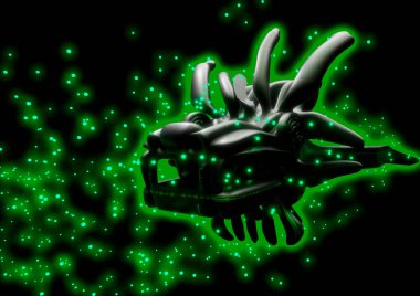 Tüylü yılan tanrı Quetzalcoatl Kodlu programlama dili ile çevrili Kozmik uzayda sürünerek ilerlerken rüzgar ve parçacıklar galaksiyi oluşturur