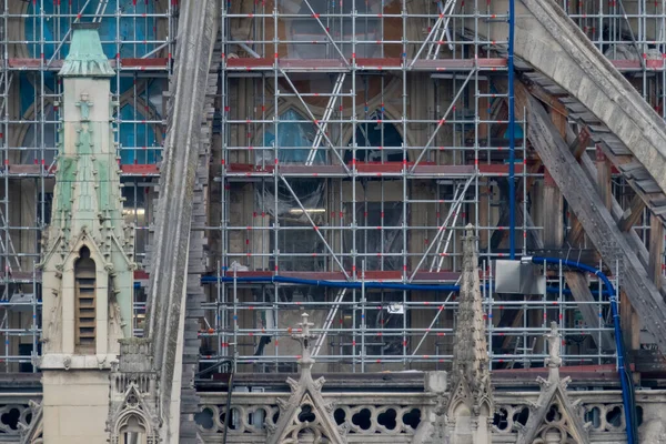 2023年5月6日法国巴黎 圣母院的筹备工作仍在继续 以筹备2024年奥运会 2019年悲剧失火后 圣母院被烧成碎片 — 图库照片